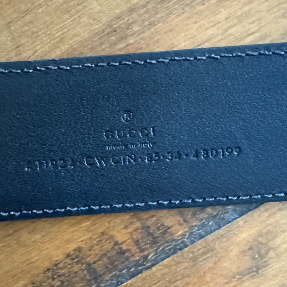 Gucci Midnight Black Leather Belt